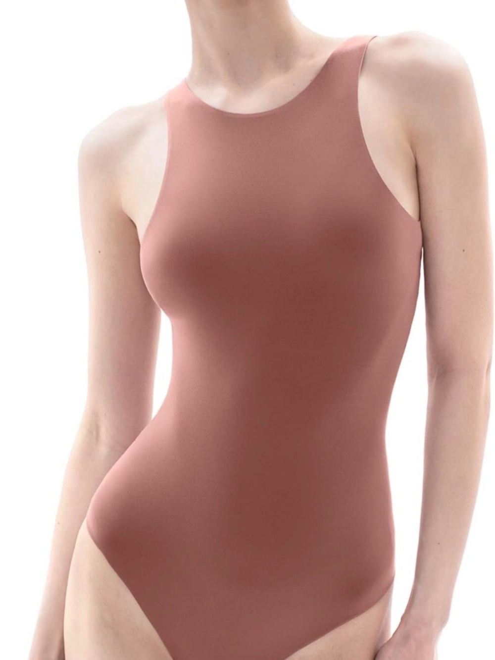 PUMIEY Women's High Neck Sleeveless Bodysuit